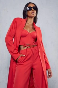 Maxi Oversized Tailored Coat -Ladies Clothing Shop red maxi oversized tailored coat 5