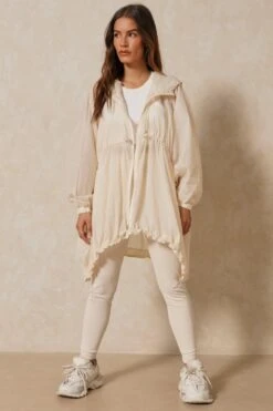 Longline Drawstring Detail Windbreaker