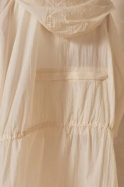 Longline Drawstring Detail Windbreaker -Ladies Clothing Shop stone longline drawstring detail windbreaker 3