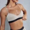 Misspap Premium Satin Elasticated Bralet -Ladies Clothing Shop stone misspap premium satin elasticated bralet