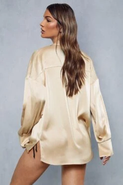 Oversized Satin Shirt -Ladies Clothing Shop stone oversized satin shirt 5