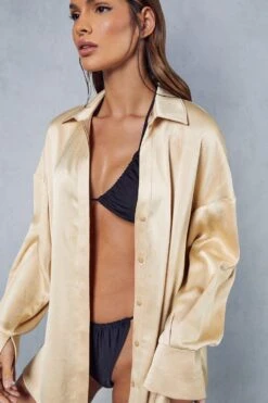 Oversized Satin Shirt -Ladies Clothing Shop stone oversized satin shirt 9