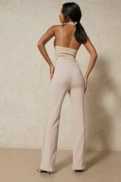 Straight Leg Zip Front Trousers -Ladies Clothing Shop stone straight leg zip front trousers 4