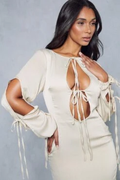 Ladies Clothing Shop -Ladies Clothing Shop stone tie detail cut out mini dress 1 1