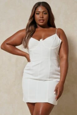 Boning Corset Bodycon Mini Dress -Ladies Clothing Shop white boning corset bodycon mini dress 3