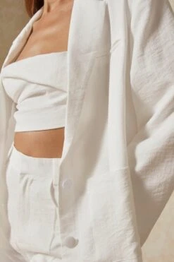 Linen Look Oversized Relaxed Blazer -Ladies Clothing Shop white linen look oversized relaxed blazer 6