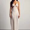 Sheer Strappy Cut Out Midaxi Dress -Ladies Clothing Shop white sheer strappy cut out midaxi dress