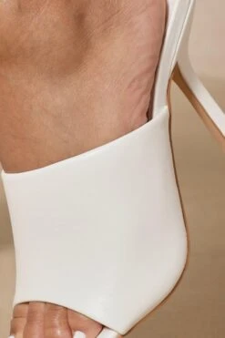 Square Toe Heeled Mules 6 Square Toe Heeled Mules -Ladies Clothing Shop white square toe heeled mules 1