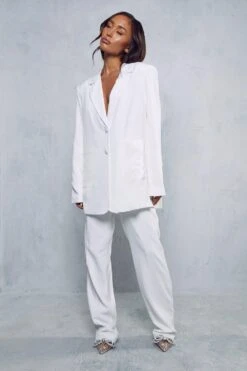 Tailored Straight Leg Trousers -Ladies Clothing Shop white tailored straight leg trousers 3