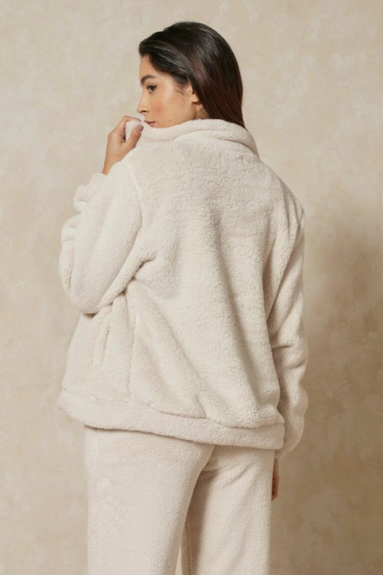 Ladies Clothing Shop -Ladies Clothing Shop cream borg zip through jacket 2 768x1152 1