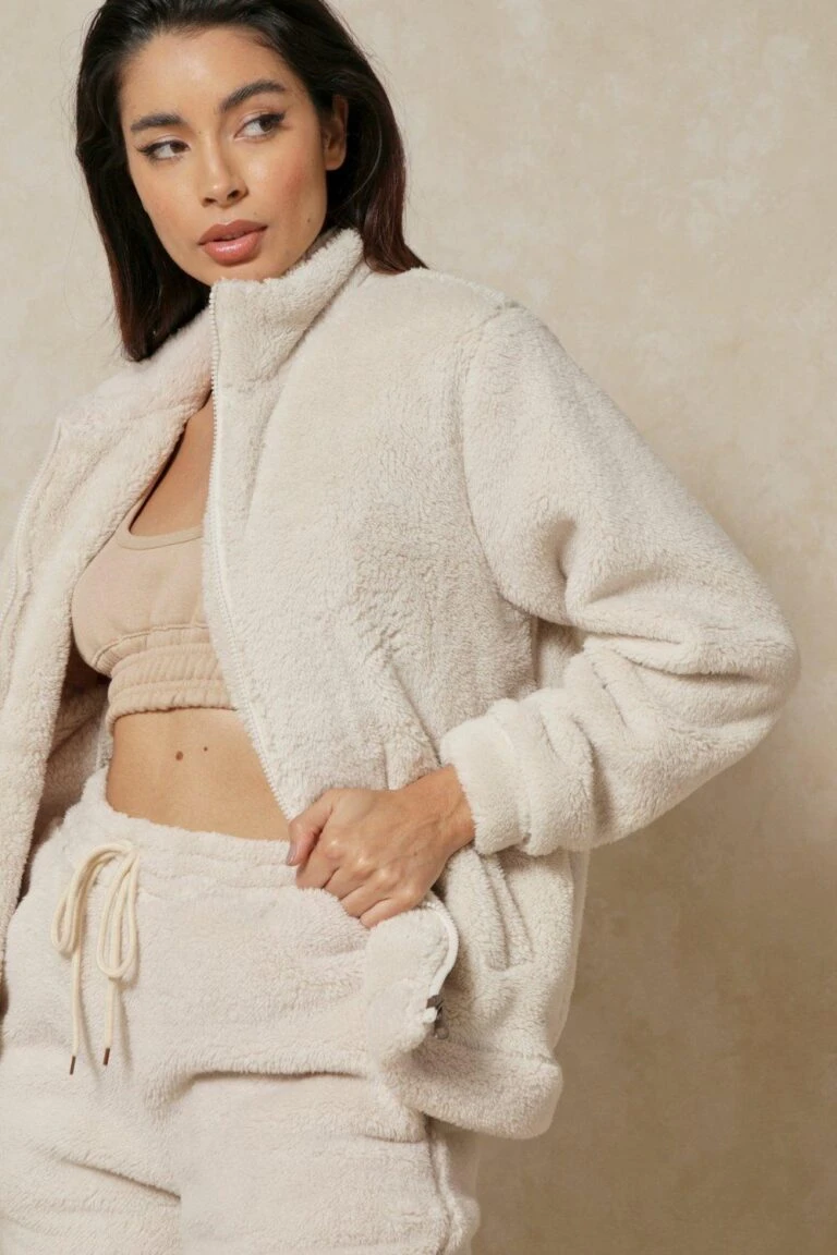 Ladies Clothing Shop -Ladies Clothing Shop cream borg zip through jacket 3 768x1152 1