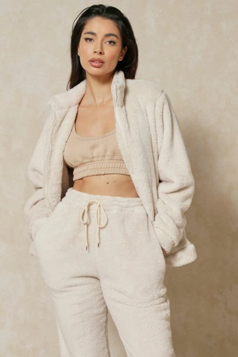 Ladies Clothing Shop -Ladies Clothing Shop cream borg zip through jacket 768x1152 1